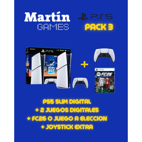 CONSOLA PlayStation 5 PS5 SLIM DIGITAL + Astro Bot + Gran Turismo 7 + FC26 (o juego a elección) CONSOLA PlayStation 5 PS5 SLIM DIGITAL + Astro Bot + Gran Turismo 7 + FC26 (o juego a elección)