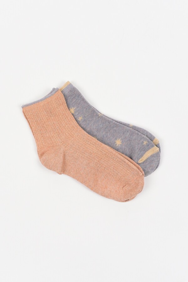 Pack Medias Estrellas Lila Melange