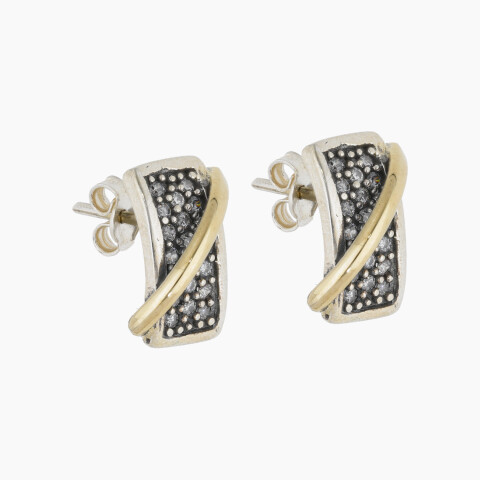 Caravanas en plata 925 y oro Caravanas En Plata 925 Y Oro