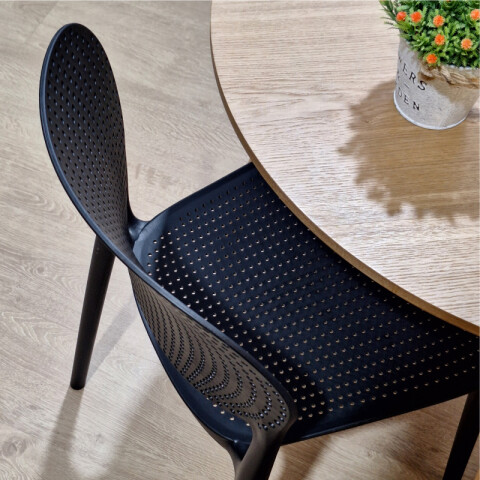 Silla Diseño Minimalista Nordica para Comedor o Jardín - Negro Silla Diseño Minimalista Nordica para Comedor o Jardín - Negro