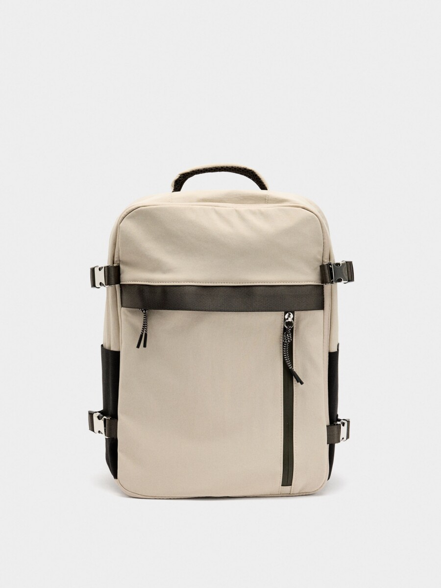 Mochila De Cabina Nylon Extensible Repelente Al Agua blanco