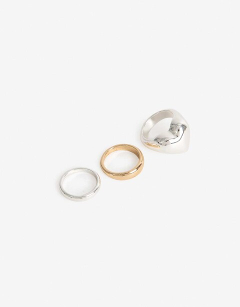 Sets Anillos Metal Anillo Set Metal - Dorado