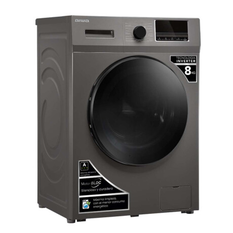 Lavarropas Automático Carga Frontal AIWA 8KG Inverter Gris AWLT08G