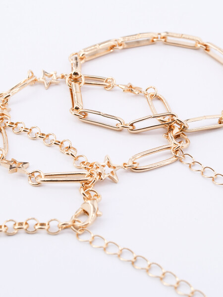 BRAZALETE SET X3 DORADO