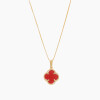 Cadena en oro 18K estilo Van Cleef con colgante de coralina Cadena En Oro 18k Estilo Van Cleef Con Colgante De Coralina