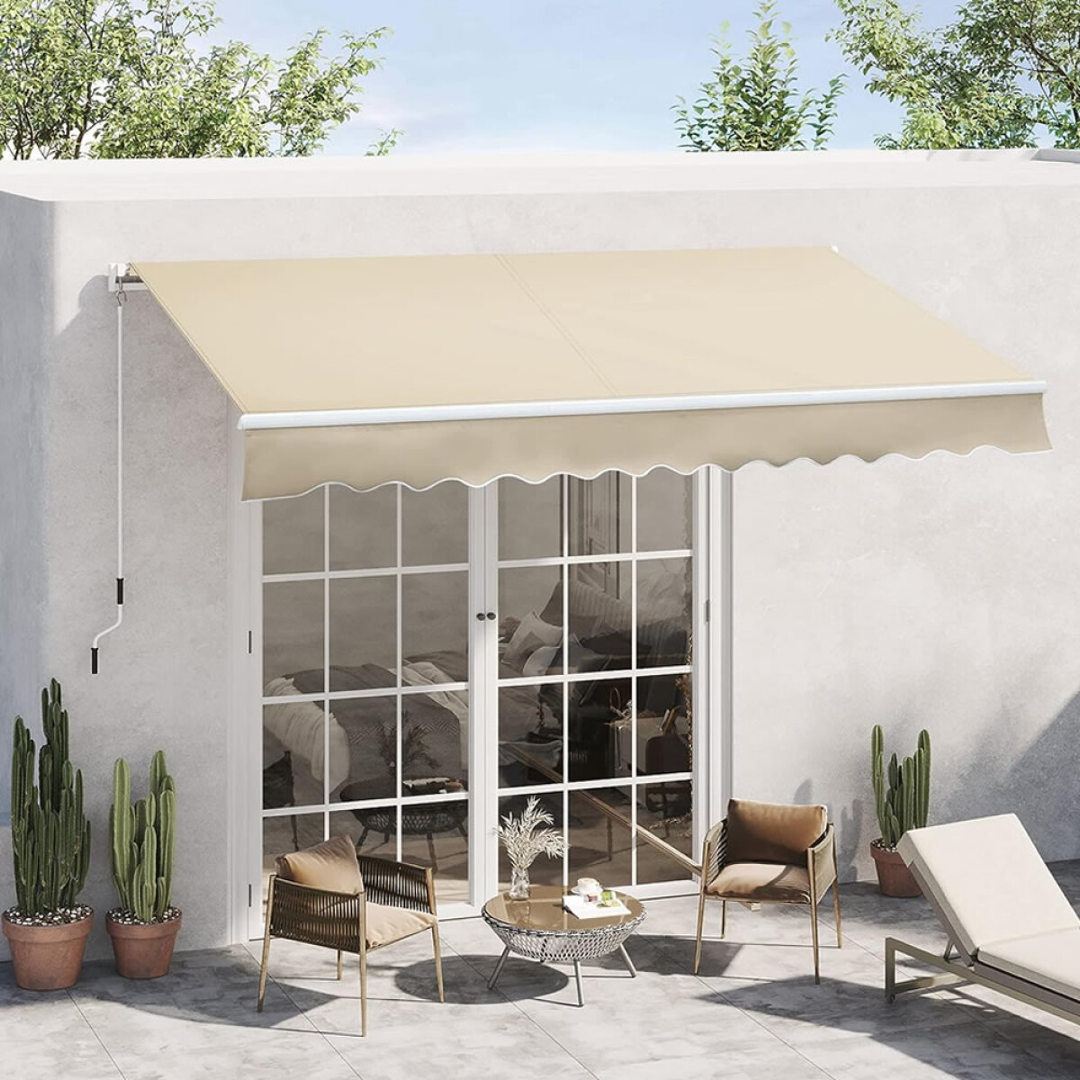 Toldo articulados de enrollar impermeable filtro UV de 200 x 150 cm 