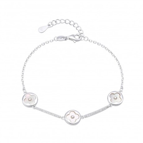 Pulsera de plata 925 con nácar, VAN. Pulsera de plata 925 con nácar, VAN.