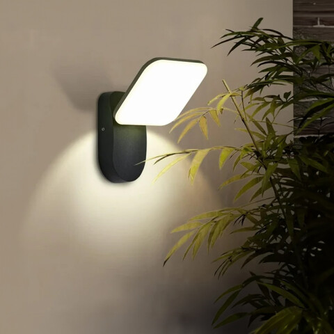 Lámpara de pared LED IP65 negro 12W luz cálida IX4556