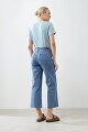 Jean culotte Paulina con botones metálicos jean medio