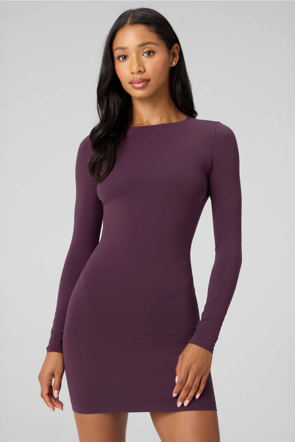 Vestido Seamless Long-Sleeve Mini Dress Mujer Oxblood