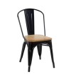 Silla asiento de Madera Tolix Negro