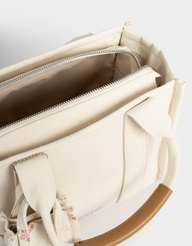 City Cartera City Canvas - Blanco Crudo