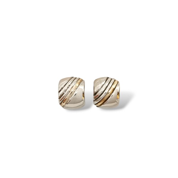 Caravanas Medio aro Labrado-Plata y oro-Sin piedra-CA5080 sinpiedra