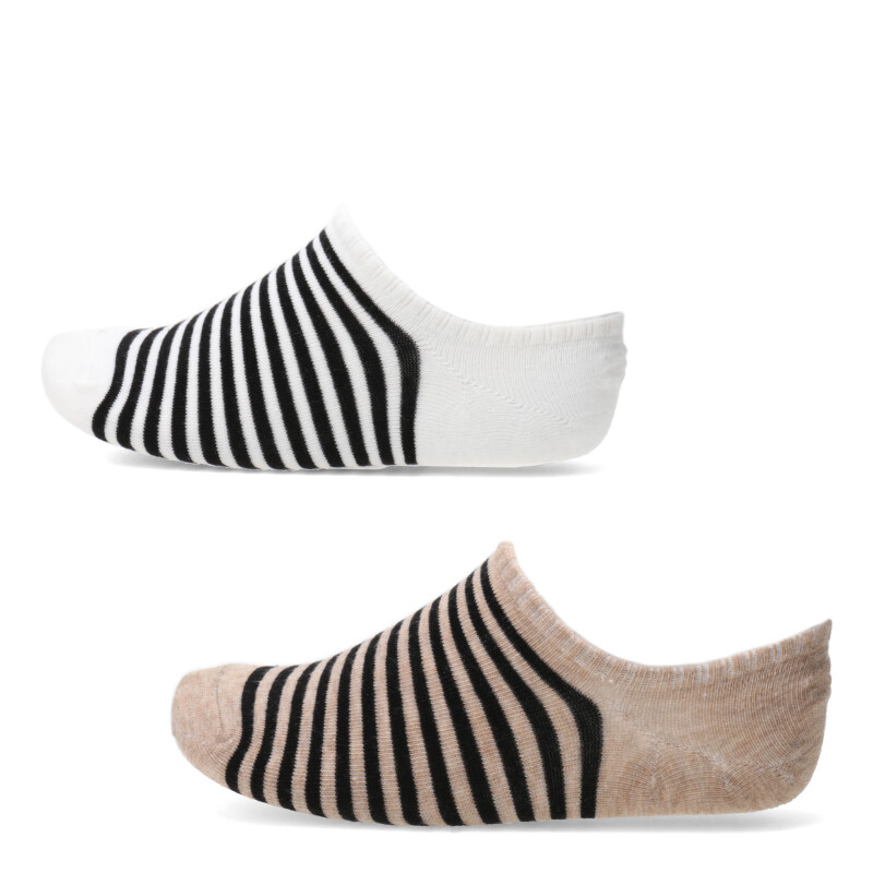 Medias Infantiles N+ Rayas x2 Marrón - Blanco - Negro