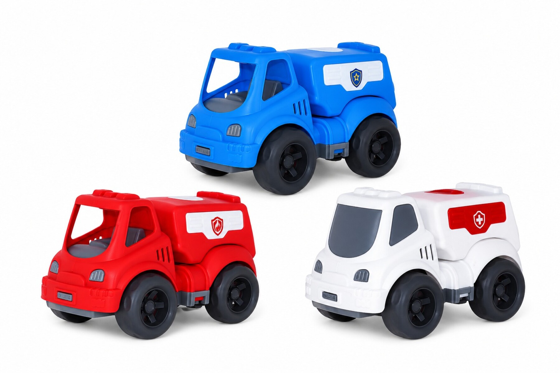 Set 3 vehiculos plastico ECO - rojo 
