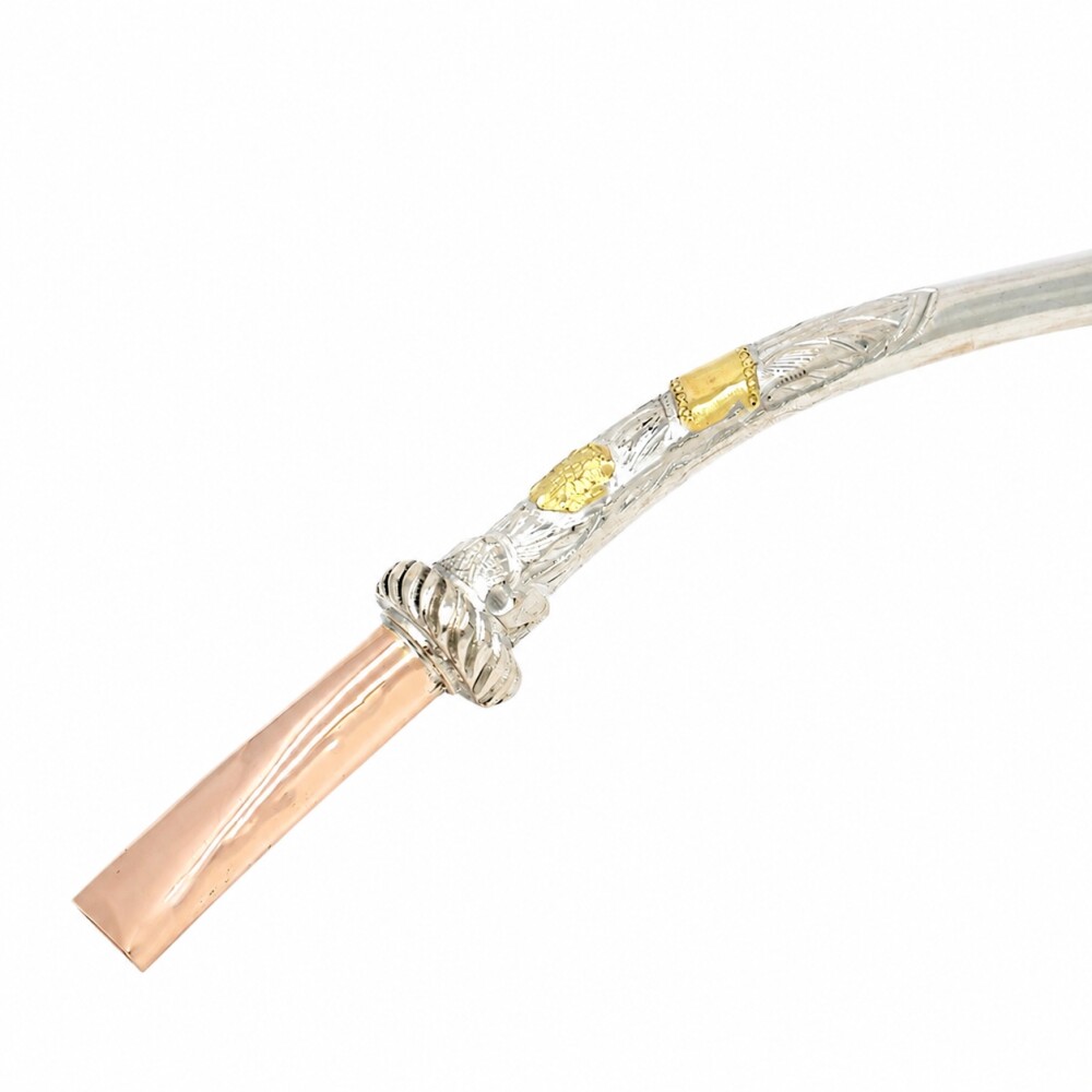 Bombilla en plata y oro gruesa con aplique para grabado Bombilla en plata y oro gruesa con aplique para grabado