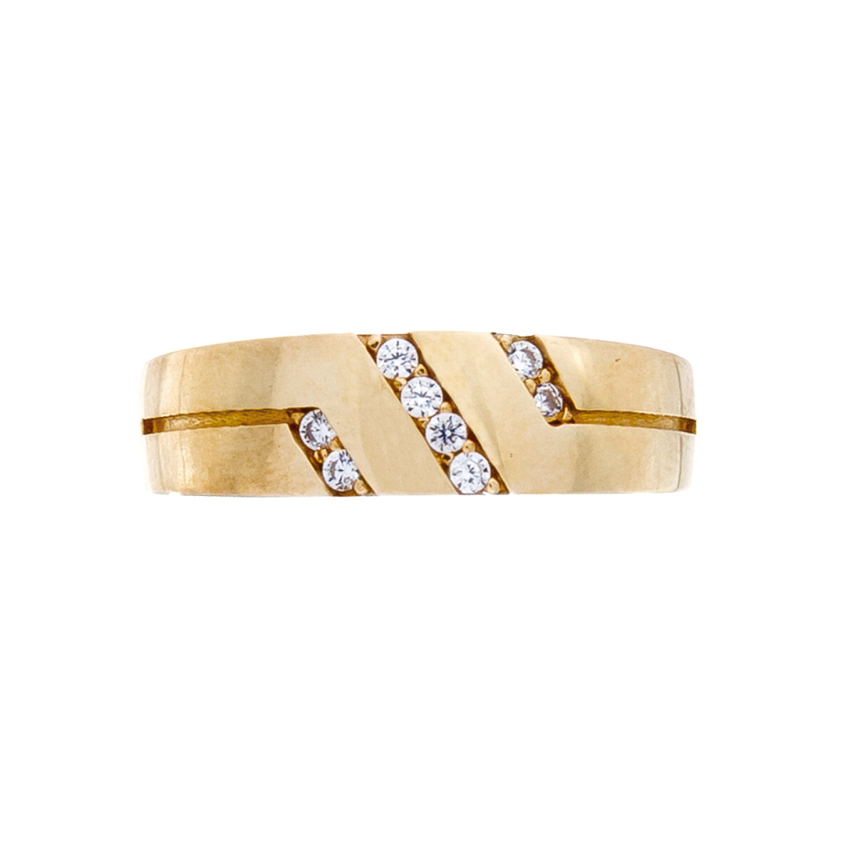 Anillo de oro 9 ktes con circonias. 