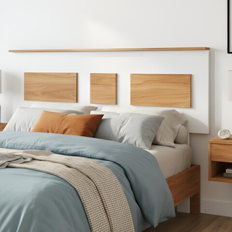 Respaldo de Cama Nordik – MDP Premium con Apliques (160 cm) - Blanco / Cinamomo Respaldo de Cama Nordik – MDP Premium con Apliques (160 cm) - Blanco / Cinamomo