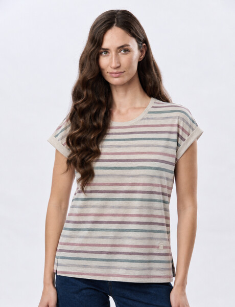 REMERA RAYADA DE ALGODÓN Rosado