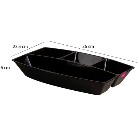 Copetinero Le Chef Rectangular con 4 Divisiones 36x23.5x6Cm Negro