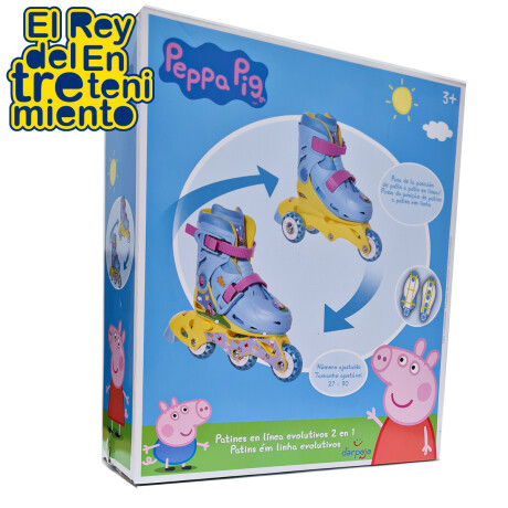 Patín Roller Extensible Peppa Pig Ruedas Ajustables Celeste-Amarillo