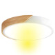 Luminaria Plafon Led Diám 30cm Metal Y Madera Luz cálida Blanco