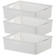 Set x3 Cesto organizador Quadratta calado M BLANCO