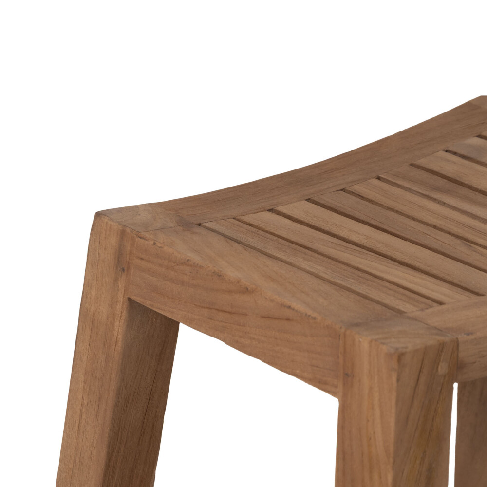 TABURETE BORDE MADERA-DE-TECA NATURAL-BEIGE NATURAL