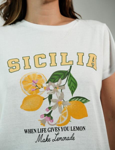 Remera estampada Cande Blanco