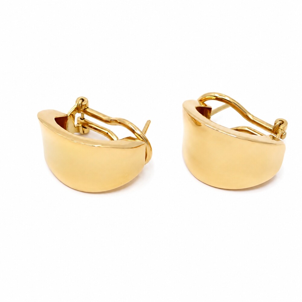 Caravanas Lisas En Oro 18K Amarillo. Caravanas Lisas En Oro 18K Amarillo.