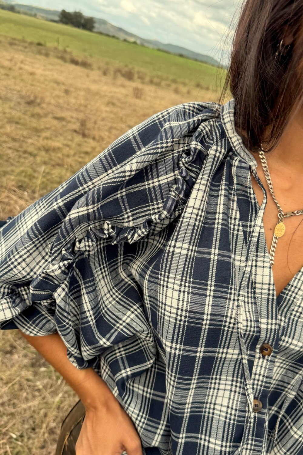 Bloom Shirt Azul / Crudo