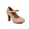 Zapato Formal Mujer Vizzano Taco Alto Beige