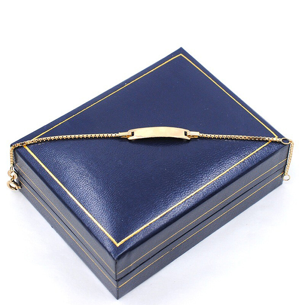 Pulsera En Oro 18K Con Placa De Identidad Pulsera En Oro 18K Con Placa De Identidad