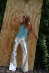 Formal Leather Pants Plateado
