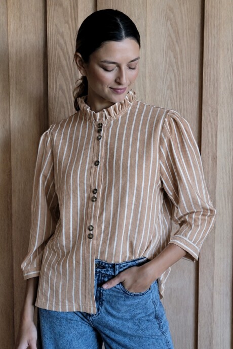 Camisa Carlotta 2.0 Lino Raya Camel