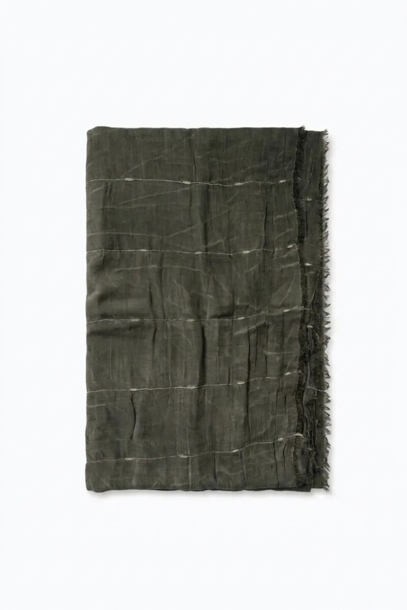 Pashmina con textura verde oliva
