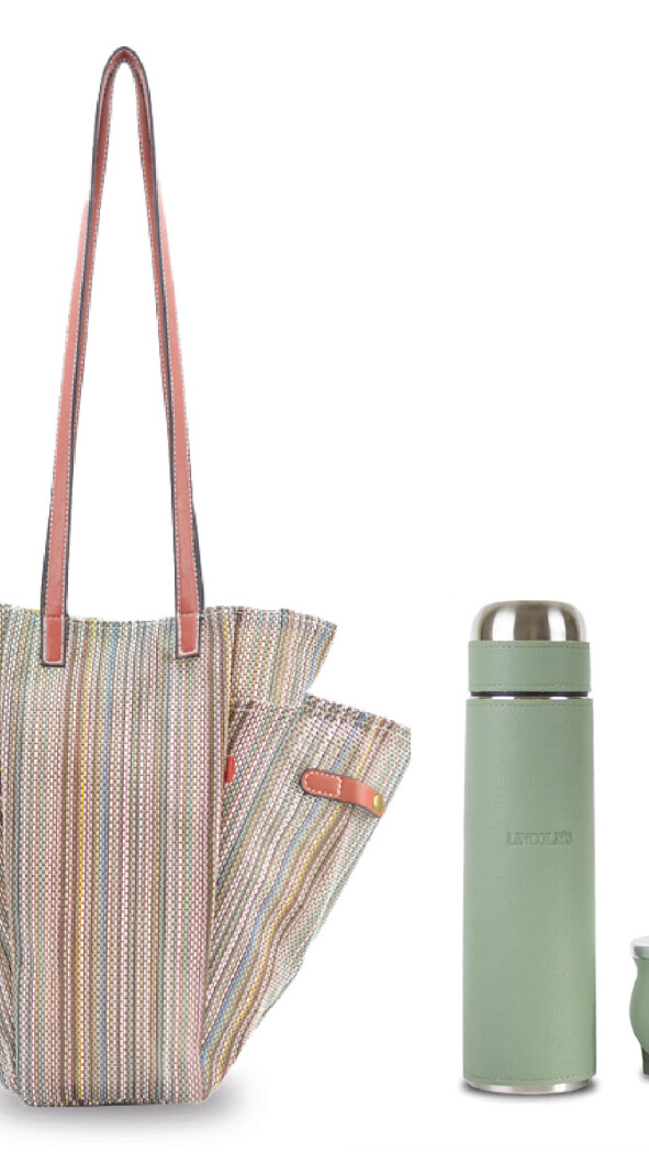KIT MATERO VOLTOK TANNAT LADRILLO Y VERDE CON MENTA PASTEL