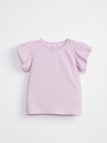 Remera Manga Corta Volados Lila