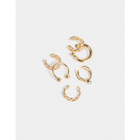 Set De Earcuff De Metal Dorado