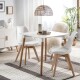 Mesa Eames con patas de madera 80x80 Cm BLANCO