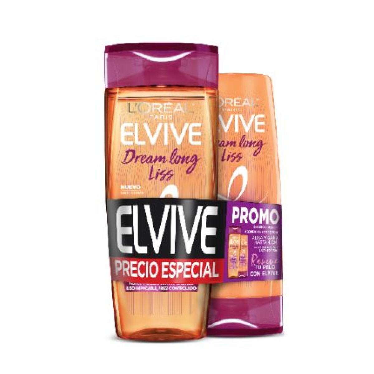 Pack Elvive Dream Liss Shampoo 400 ml + Acondicionador 400 ml + Cepillo – Cuidado Completo