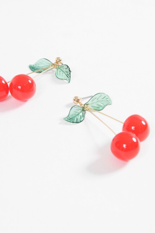 Caravanas doble cherry rojo