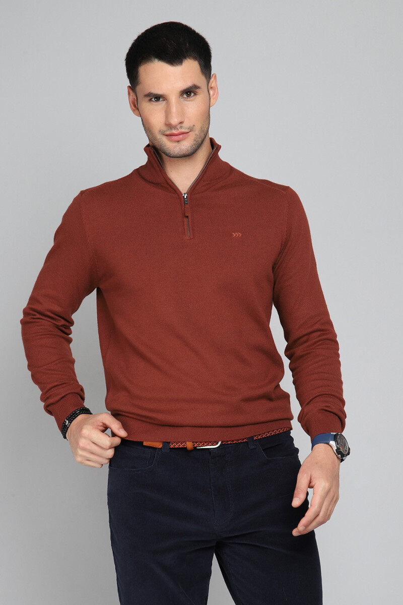 Sweater Medio Cierre Arrow GUINDA