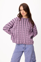Sweater Oceano Crop Lila/Azul
