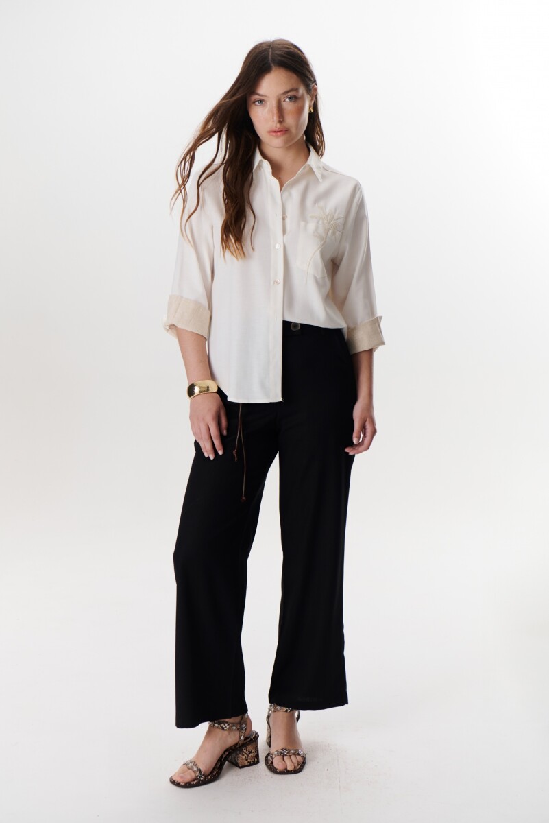 PANTALON LINO LYRIO - NEGRO 