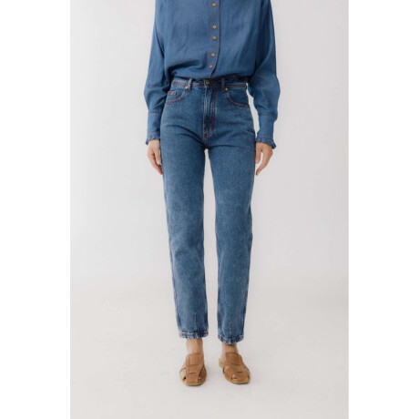 Jean Mom Fortun Azul Claro