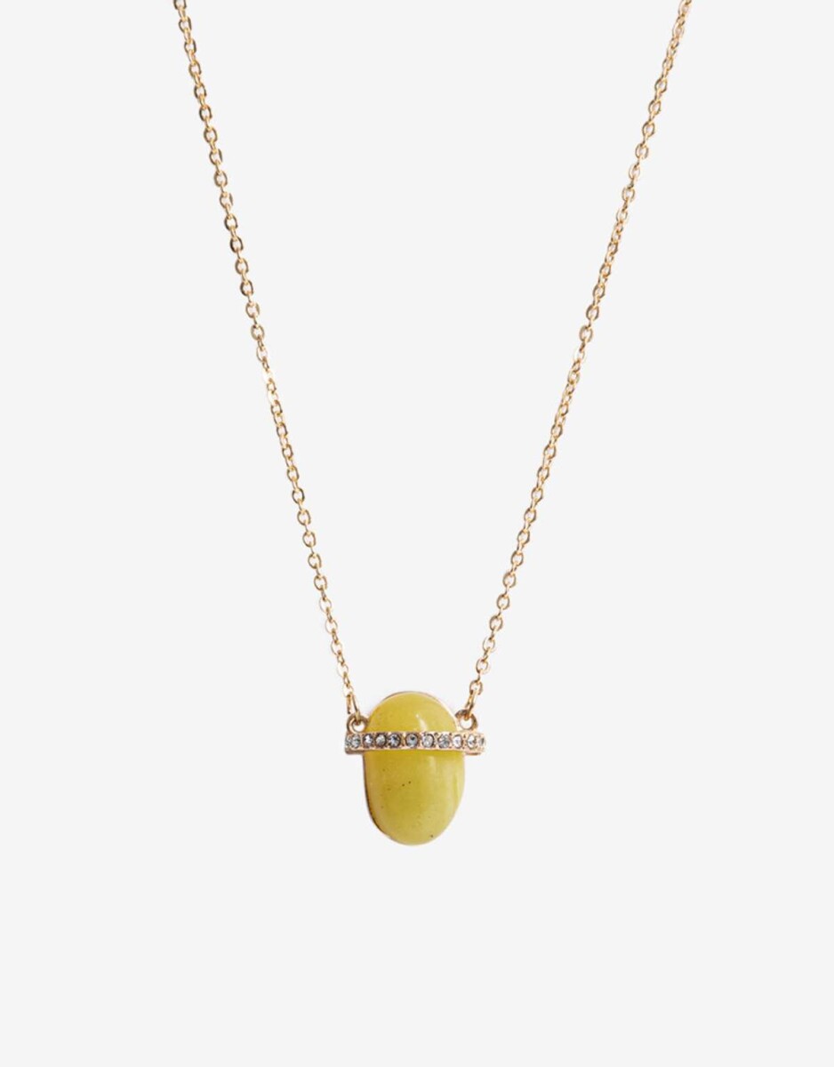 Cadena Con Piedra Peridoto - Dorado 