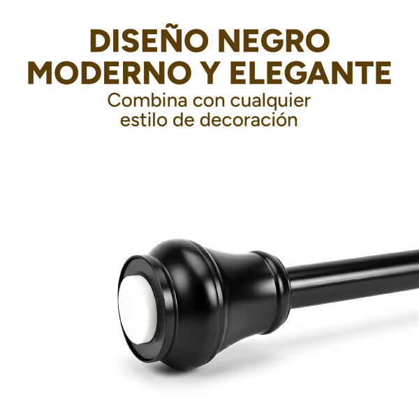 Barrote Extensible Para Cortina Metal 91-156cm Con Punteros Color Negro