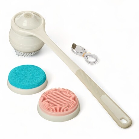 Cepillo Ducha Masajeador Corporal 3 cabezales Sin Color