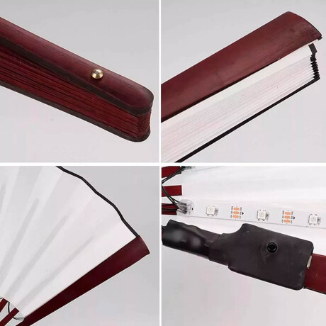 Set N°56 Cotillón Abanico Lentes Led Dientes Luz 3pc Cot002048